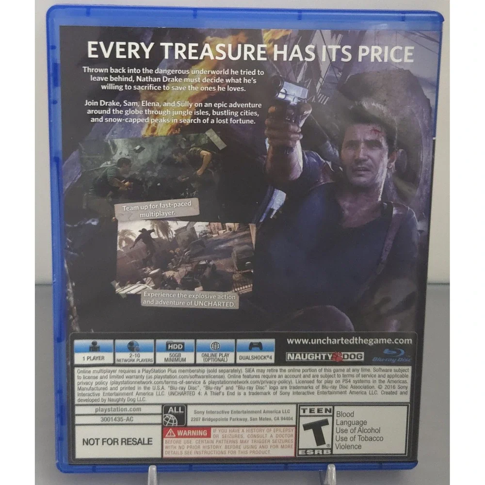 Uncharted 4: A Thief's End (PS4) - Tested - CIB - NOT FOR RESALE